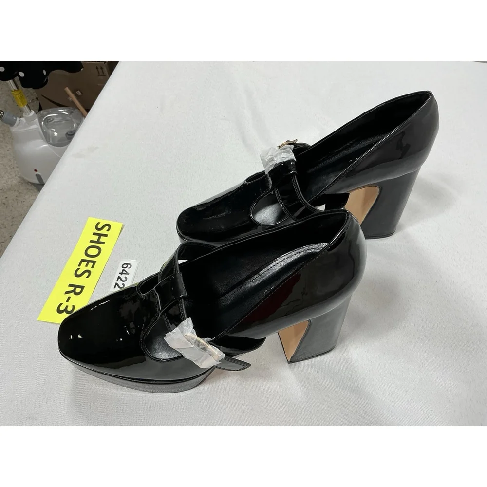 Womans Pb3 NWOT Coutgo Platform Mary Jane Pumps 9.5 Black Strap Buckle Close - Picture 3 of 9
